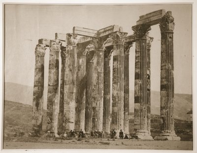 Tourists sitting amongst ruins, Greece, 1880s by English Photographer